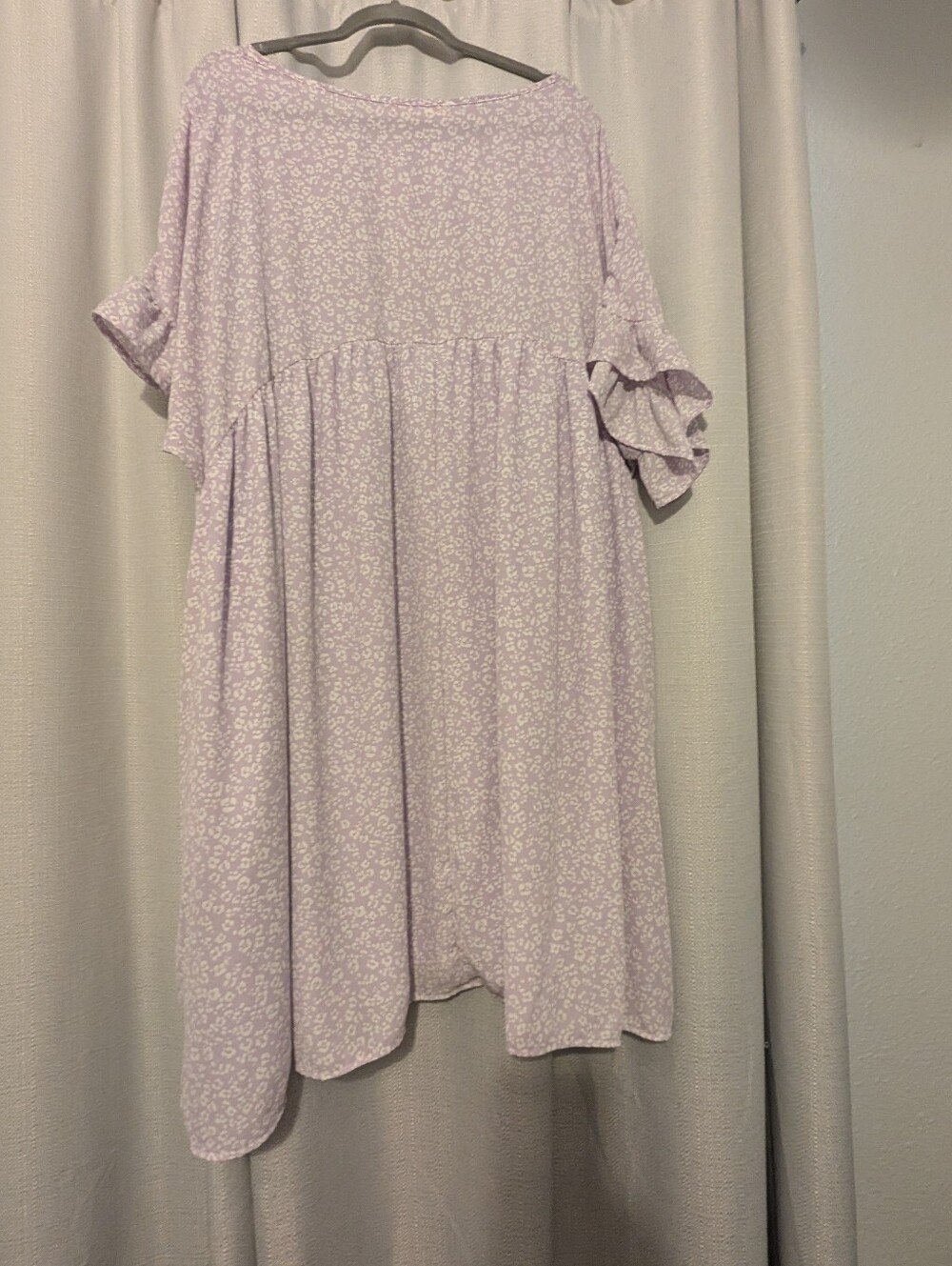 Haptics Lavender Floral Babydoll Dress Womens 2X
